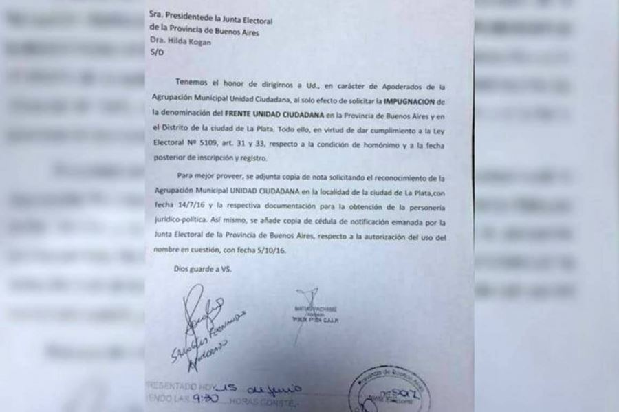 Arrancaron las impugnaciones: Desde La Plata, piden que se revea el nombre del frente lanzado por Cristina Fernández