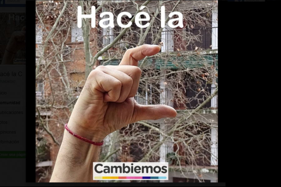 Para competir con “la V de la victoria”, desde Cambiemos convocan a hacer “la C”