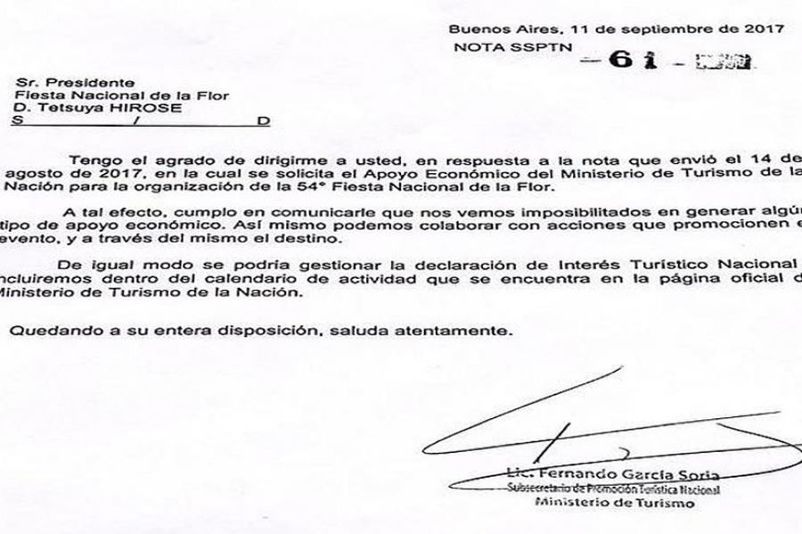 Flor de enojo: El gobierno plantó a Sujarchuk y le negó ayuda económica para la Fiesta Nacional