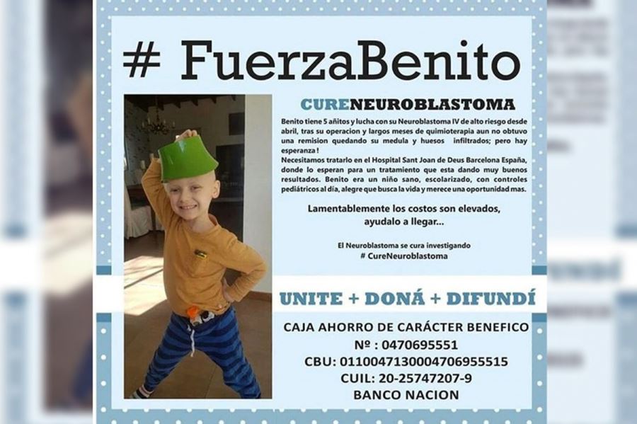 Campaña por Benito: tiene 5 años y necesita viajar a España para ganarle la batalla al cáncer