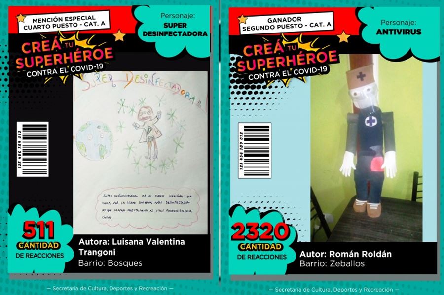 El municipio de Varela impulsó un concurso de superhéroes: Barbijon y Halconman se quedaron con el podio
