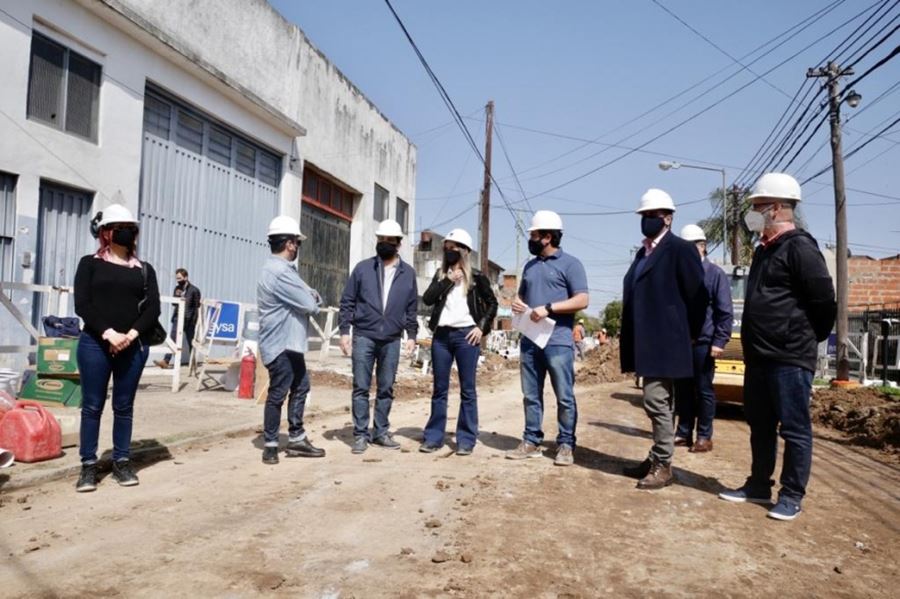 Malena Galmarini y Fernando Moreira recorrieron obras en San Martín