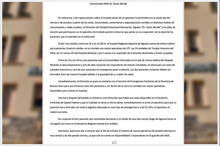 Mar del Plata: Qué explicación dio el hospital por el traslado de un paciente ante el faltante de camas