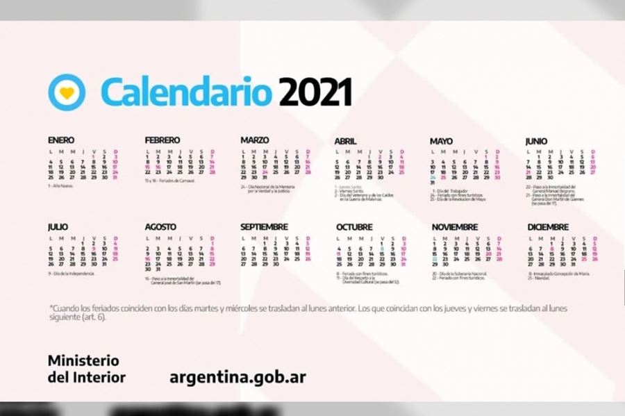 Lo que viene: Cuáles serán los días feriados durante el 2021