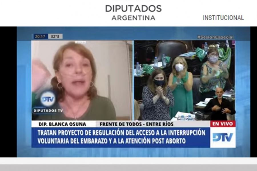 Aborto legal: Blanca Osuna dio su discurso desde el hospital, donde se recupera del covid19