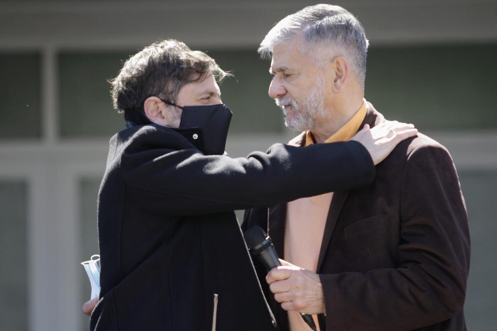 Hasta las lágrimas: Kicillof y Berni, a pura emoción junto al Chinchu Gasparini