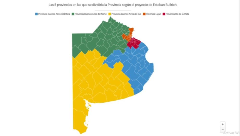 Qué dice el proyecto para dividir a Buenos Aires en cinco provincias
