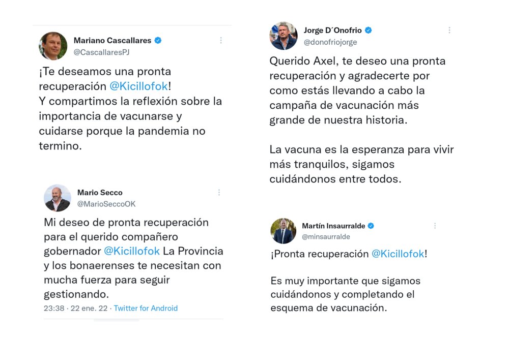 Los mensajes de la dirigencia bonaerense tras el positivo de covid de Kicillof