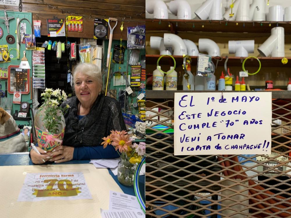 Hace 70 años abría su ferretería, y compró champagne para festejar con los vecinos