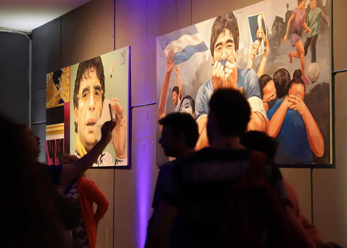 Fuaaa, el Diego: funciona en el Estadio Único el Garage de Arte Corazón Maradona