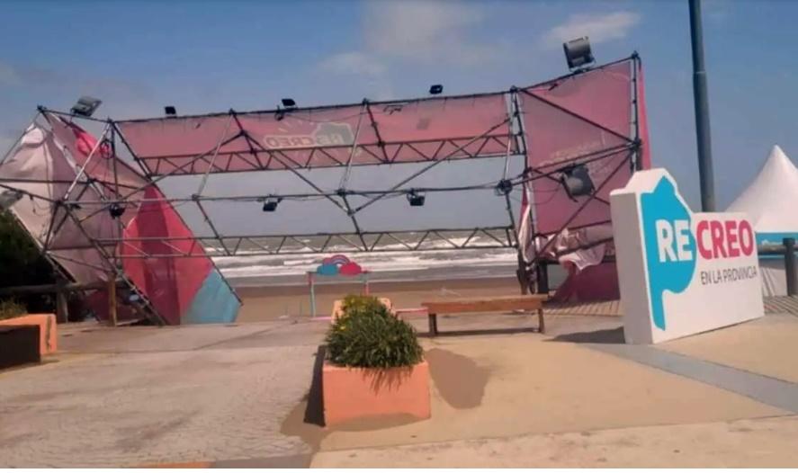 Un temporal provocó destrozos en el parador ReCreo de Monte Hermoso
